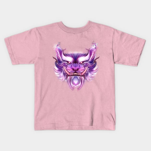 Neon tiger dragon Kids T-Shirt by RobertEkblom